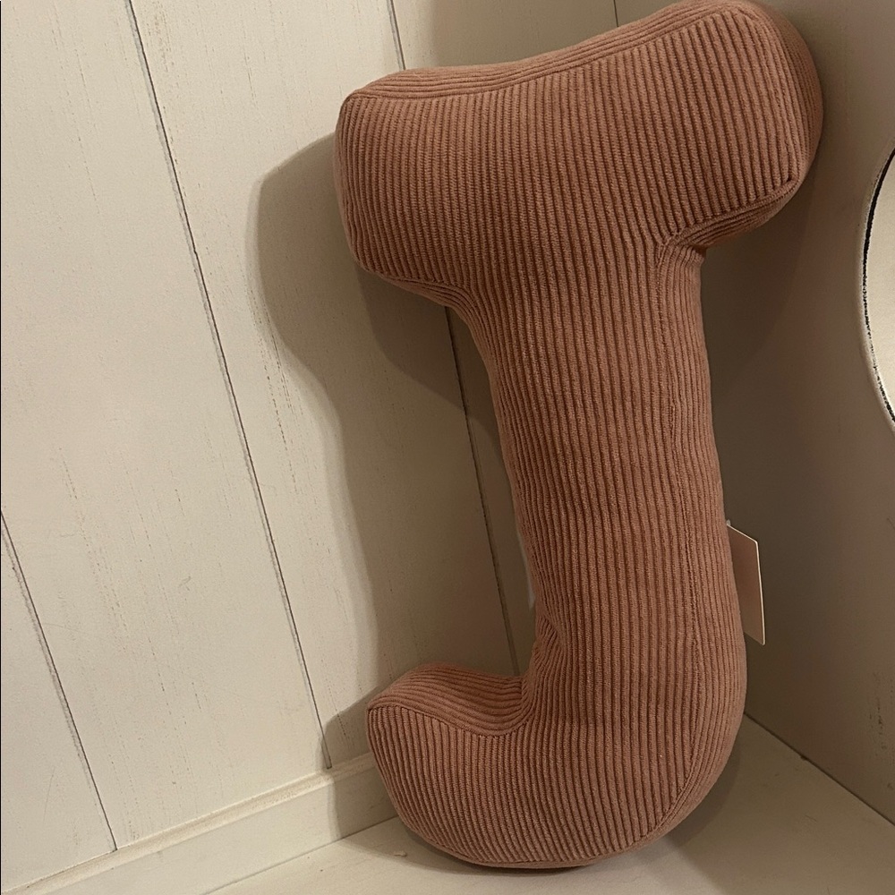 New J letter pink mauve pillow